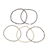 5Pcs 5 Styles Natural Rainbow Moonstone & Iolite & Non-magnetic Synthetic Hematite Beads Bracelets BJEW-JB13090-4