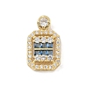 Rack Plating Brass Micro Pave Cubic Zirconia Pendants KK-A224-20G-04-1