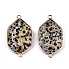 Natural Dalmatian Jasper Links Connectors G-T131-48G-04-2