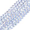 Electroplate Transparent Glass Beads Strands EGLA-N057-01A-01-1