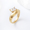 304 Stainless Steel Glass Finger Rings MD8256-2-1