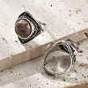 Natural Rhodonite Adjustable Rings G-P560-03AS-15-2