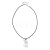 8Pcs 8 Colors Glass Seed Beaded Star Angel Pendant Black Waxed Cotton Cord Necklaces NJEW-MZ00144-5