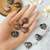 Natural Rhodonite Heart Palm Stone G-YW0001-54-4