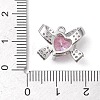 Rack Plating Brass Micro Pave Pink Cubic Zirconia Pendants KK-H463-10P-02-3