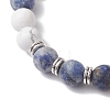 8mm Round Natural Howlite & Blue Spot Jasper Beaded Stretch Bracelets for Women BJEW-TA00529-3