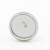 304 Stainless Steel Flat Round Stud Earring Settings STAS-I017-04-2