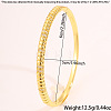 Ribbed Brass & Clear Cubic Zirconia Hinged Bangles for Women WG11522-01-2