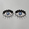 Glass Rhinestone Embroider Thread Iron on/Sew On Patches PATC-WH20029-09-1