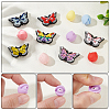 WADORN 12Pcs 12 Styles Flower & Butterfly Silicone Locking Stitch Marker SIL-WR0001-02-4