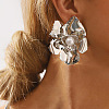 Alloy Flower Stud Earrings for Women EJEW-U028-14P-1