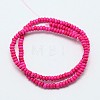 Dyed Synthetical Turquoise Rondelle Bead Strand X-G-P083-6mm-84A-2