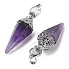 Natural Amethyst Faceted Cone Big Pendants G-P552-04P-05-2