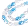 Electroplate Imitation Jade & Opaque & Transparent Glass Beads Strands EGLA-Q135-8x11MM-01D-4
