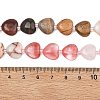 Gradient Color Cherry Quartz Glass & Natural Rose Quartz & Red Netstone & Picture Jasper & Petrified Wood Beads Strands G-B185-A10-6
