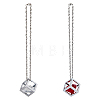 2 Sets 2 Colors Bling Diamond Cube Car Rear View Mirror Charms HJEW-DC0001-06-1