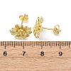 Valentine's Day Flower Brass Stud Earrings EJEW-D351-03G-3