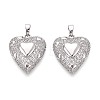 Brass Micro Pave Cubic Zirconia Pendants KK-T073-40P-1