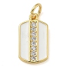 Rack Plating Brass Micro Pave Cubic Zirconia Pendants KK-K392-03G-04-1