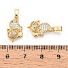 Brass Micro Pave Cubic Zirconia Pendants KK-T070-84G-3