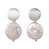 Natural Keshi Pearl Stud Dangle Earrings EJEW-JE07133-02-3