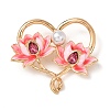 Heart & Lotus Enamel Pins JEWB-F045-03G-1