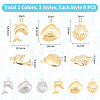 Unicraftale 48Pcs 6 Style 304 Stainless Steel Charms STAS-UN0054-81-3