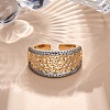 Brass Micro Pave Clear Cubic Zirconia Cuff Finger Rings for Women RJEW-C116-10G-3