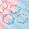 3Pcs Natural Mixed Gemstone Beads Stretch Bracelets Set for Women BJEW-JB12927-1