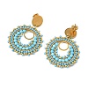 304 Stainless Steel with Glass Seed Beads Stud Earrings EJEW-MZ00761-6