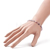 Natural Gemstone Cube Beaded Stretch Bracelet for Women BJEW-JB08976-4