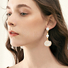 50Pcs Flat Round 304 Stainless Steel Stud Earrings Findings STAS-BBC0005-85C-5