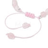 Natural Rose Quartz & Synthetic Synthetic Turquoise Beads Braided Bead Bracelets BJEW-JB13275-02-4