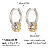 304 Stainless Steel Hoop Dangle Earrings for Women DP9089-2-2