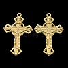 Nickel Free & Lead Free Golden Alloy Crucifix Cross Pendants for Easter Jewelry PALLOY-J218-082G-1