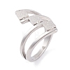 Non-Tarnish 304 Stainless Steel Square Finger Ring for Women RJEW-C086-24-P-1