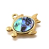 304 Stainless Steel Pave Natural Paua Shell Pendants STAS-C122-21E-01G-2