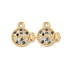 Brass Micro Pave Cubic Zirconia Charms X1-KK-C099-01A-G-1