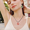 40Pcs 10 Colors Baking Paint and Golden Metal Enlaced Glass Beads DGLA-TA0001-65-8