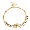 304 Stainless Steel Enamel Anklets AJEW-P125-01D-G-1