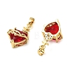 Brass Micro Pave Cubic Zirconia Pendants KK-G533-08G-2
