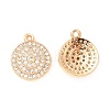 Brass Micro Pave Clear Cubic Zirconia Pendants KK-E071-16KCG-1