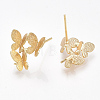 Brass Stud Earring Findings X-KK-S350-419G-2