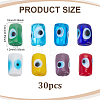 30Pcs Handmade Evil Eye Lampwork Beads LAMP-ME0001-14-2