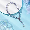 Handmade Flower Printed Porcelain Ceramic Round Beads Pendant Decorations HJEW-JM04642-1