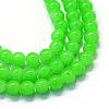 Baking Painted Imitation Jade Glass Round Bead Strands DGLA-Q021-4mm-09-1