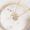 304 Stainless Steel Pendant Necklaces and Stud Earring Sets SJEW-H001-12G-1