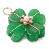 Dyed Natural Malaysia Jade Clover Pendants X-PALLOY-JF03180-05-3