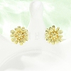 Valentine's Day Flower Brass Stud Earrings EJEW-D351-03G-5