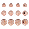 12Pcs 3 Styles Brass Micro Pave Cubic Zirconia Beads KK-PH0004-88RG-1